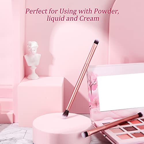 Perthlin 12 Pcs Eyeshadow Smudge Brush 2 in 1 Eyeshadow Double Ended Concealer Brush Under Eye Small Soft Firm Pointed Fou...