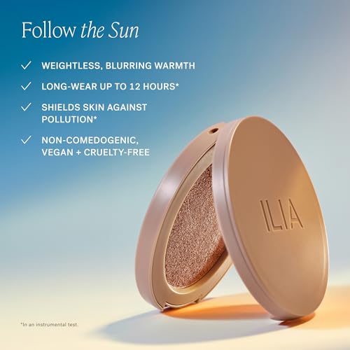 ILIA - Sunshift Cream Bronzer | Non-Comedogenic, Long-Lasting, Vegan, Cruelty-Free | Weightless Bronzer (Eclipse - Peachy ...
