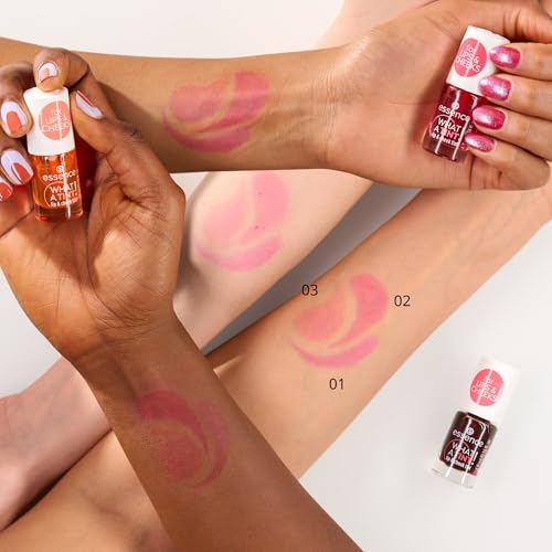 essence | What a Tint! Lip & Cheek Tint | Long-Lasting Liquid Blush & Lip Stain | Non-Sticky & Kiss-Proof | Vegan & Cruelt...