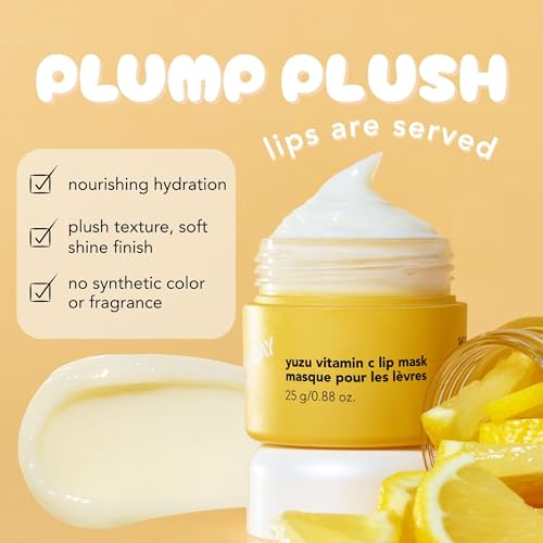 Saturday Skin Yuzu Vitamin C Lip Mask Overnight Lip Sleeping Mask Moisturizing For All Skin Types Softer & Smoother Pout L...