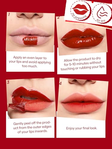 SHEGLAM Peel Talk Lip Tint Transfer-Proof, Highly Pigmented Color Peel Off Lip Stain Liner-Samesies