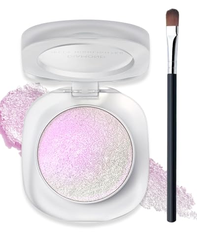 Glitter Holographic Eyeshadow Palette Multichrome Chameleon Face Highlighter, Sparkling Cream Color Shifting Single Eye Sh...