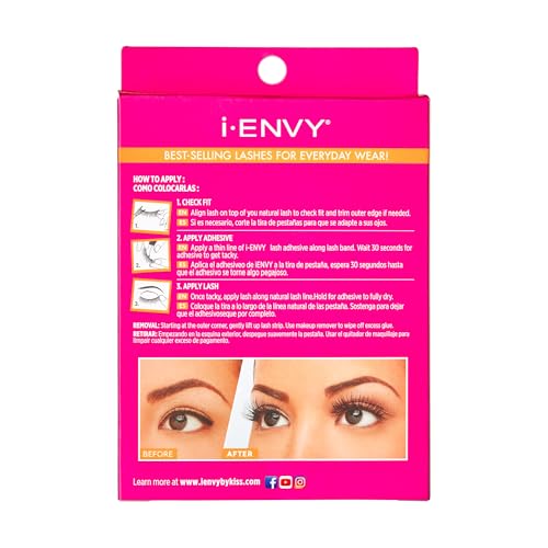 i-ENVY 5 Pairs Demi Wispies False Lashes (1 Pack), Premium Quality 100% Human Hair, Fluffy Feathered Eyelashes With Volume...