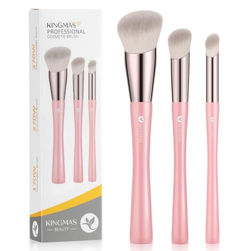 KINGMAS Angled Foundation Brush Concealer Brush, Premium Kabuki Makeup Brush for Liquid, Blending, Cream, Powder, Blush Bu...