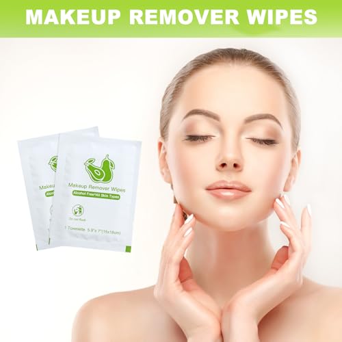 Bulk Individually Wrapped Makeup Remover Wipes - Gentle Cleansing for Face, Mascara, Lipstick - Travel & Hotel Use - 100 C...