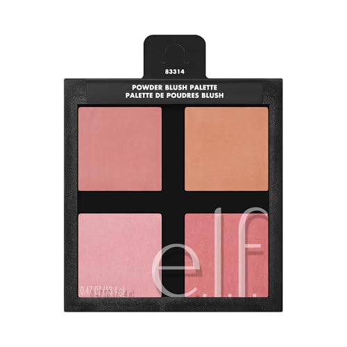 e.l.f. Cosmetics Powder Blush Palette, Four Blush Shades for Beautiful, Long-Lasting Pigment, Light