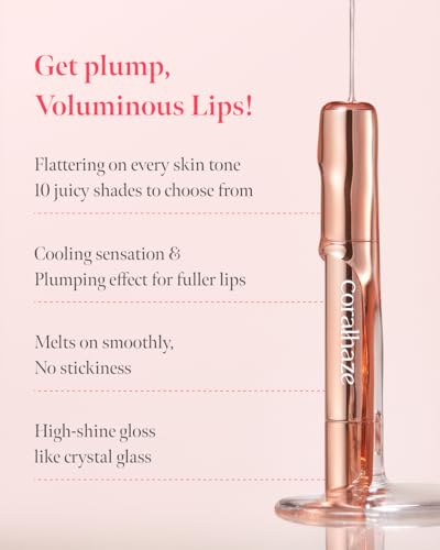 CORALHAZE Volumizing Lip Fondue (09 Outrun), Melting Lip Balm, Honey Jelly Glaze, Hydrating Glossy Plumper, High Shine Gla...