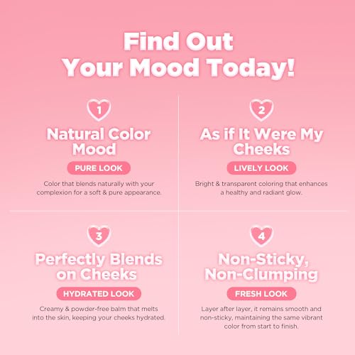 lilybyred Luv Beam Cheek Balm | Heart-Shaped Korean Cream Blush, Semi-Matte Finish, Long-Lasting, Blendable & Buildable, S...