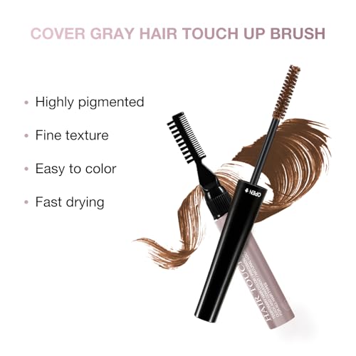 GEUUFEA Hair Mascara for Gray Hair, 3 In 1 Hair Color Concealer Stick with Precision Applicator, Temporary Hairline Fille...