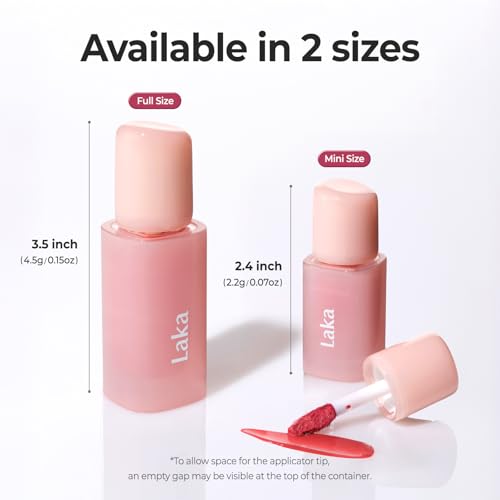 Laka Popping Balloon Lip Stain, 4.5g/0.15oz, Glossy Plumping Tint, Moisturizing, Non-Sticky Texture for All-Day Hydration,...