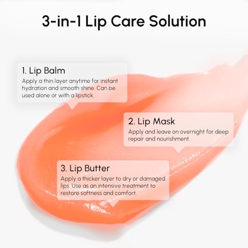 MAREE Lip Mask Overnight - Lip Moisturizer For Very Dry Lips - Hydrating Lip Butter Balm with Hyaluronic Acid & Collagen -...