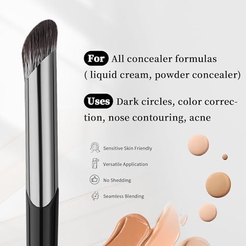 DUcare Nose Contour Brush, Angled Concealer Brush Under Eye, Small Under Eye Makeup Brush for Dark Circles Puffiness Puffy...