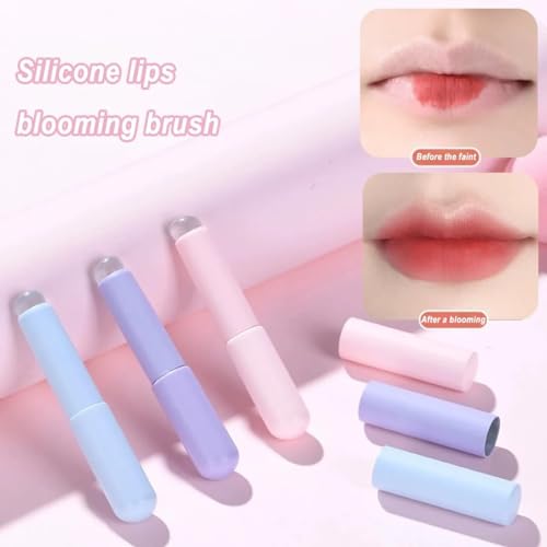 Grospe 3PCS Lip Brush, Silicone Lip Applicator Reusable Lip Mask Applicator, Premium High Elastic Silicone Brush Set For L...