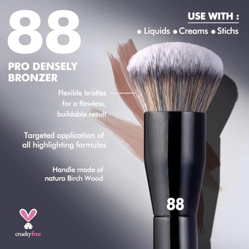 Bueart Design PRO Densely Bronzer Makeup Brush 88 with Densely Premium Hair for Flawless Cream Foundation Bronzer Liquid