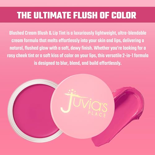 Juvia's Place Blushed Cream Blush – Pinch Me – Multi-Purpose Cream Blush for Cheeks & Lips - 2in1 Formula, Smooth, Blendab...