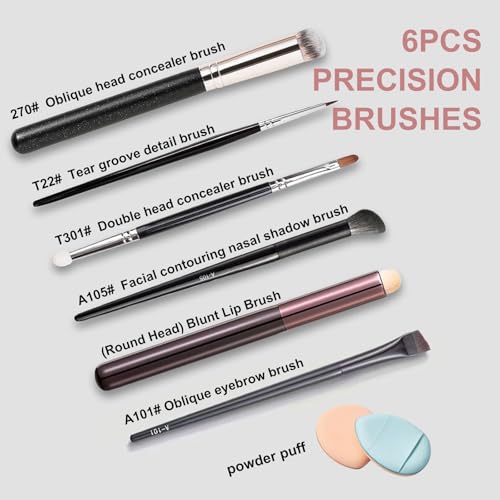 6Pcs Contouring Makeup Tool Set, double head concealer brush, Novel Appearance Design Suitable for Liquid Foundation BB Cr...