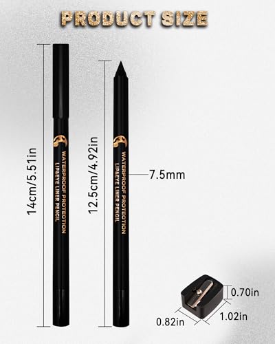 Blue Eyeliner Gel Pencil, Sharpenable Multi-Use Colored Eyeliner Waterproof Smudge-Proof, Cream Smooth Matte Eye Liner Pen...