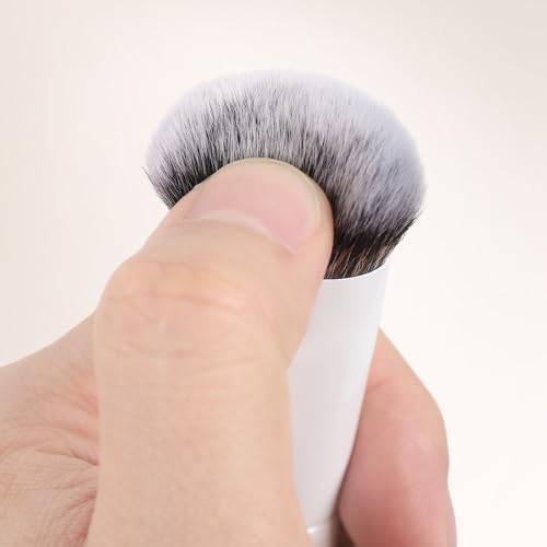 KINGMAS Oval Concealer Brush, Double-ended Kabuki Makeup Brush, Medium Concealer Brush and Small Contour Brush for Beauty ...