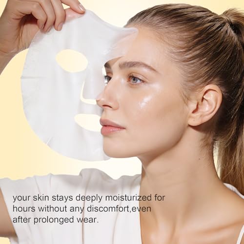 AOPEIBOTO Snail Mucin Mask, Pack of 10 Snail Mucin Sheet Masks, Deep Hydrating Face Mask for All Skin Types, Moisturizing,...