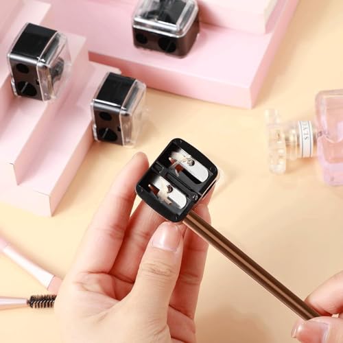 10PCS Dual-Hole Cosmetic Pencil Sharpener, Mini Rotatable Sharpener for Makeup Artists, Portable Hand Sharpening Tools for...