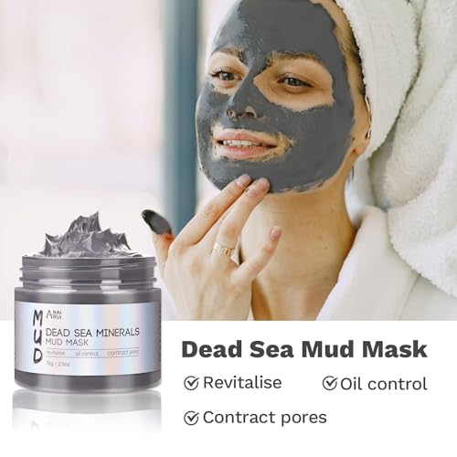 ANAI RUI 3 Pcs Face Mask Set - Turmeric Clay Mask - Green Tea Face Mask - Dead Sea Mud Mask for Oily Skin, Blackheads & Po...