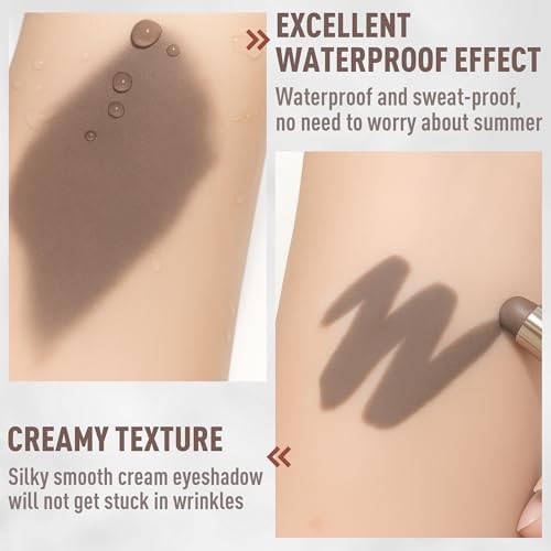 FV Matte Cream Eyeshadow Stick, Waterproof, Long-Lasting Cream Shadow, High Pigment Easy to Apply Eyeshadow Makeup, Stone ...