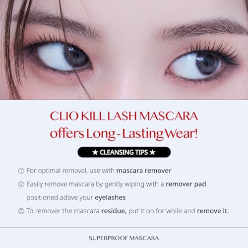 CLIO Long & Curl up Waterproof Black Mascara + Mascara Remover