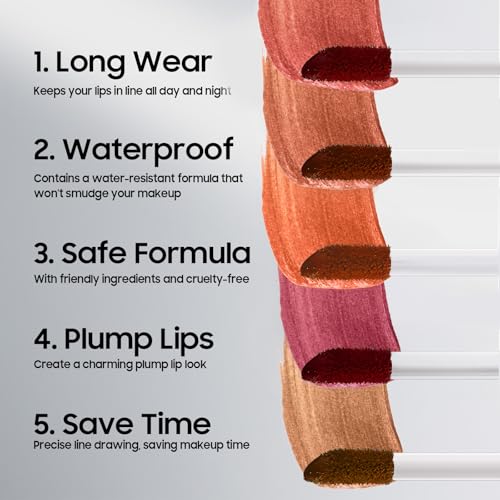 Fanterday Lip Stain Peel Off Lip Liner - Long Lasting Comfortable Vivid Color Peel Lip Stain Smudge Proof Finish, Create A...
