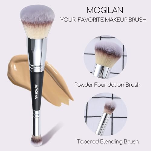 MOGILAN Foundation Brush for Liquid Makeup Double Ended Powder Foundation & Under Eye Concealer Brush for Flawless liquid ...