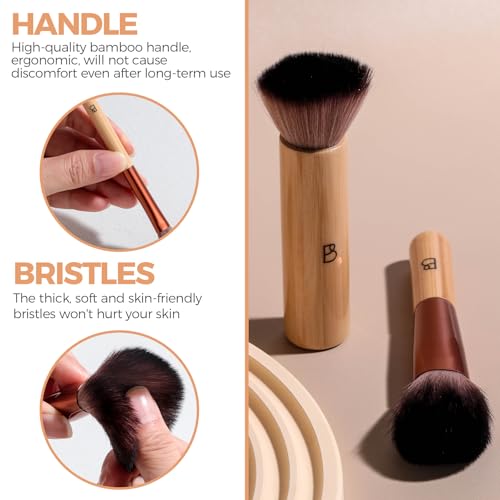 BS-MALL 10 Pcs Professional Bamboo Makeup Brush Set - Travel-friendly Eyeshadow Brush, Concealer Brush & Foundation Brush ...