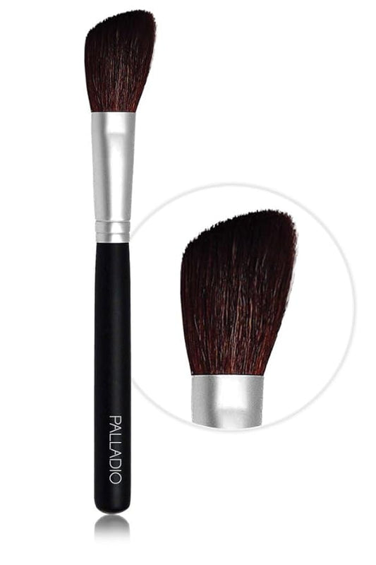 Palladio Blush Brush, Medium Sized Makeup Angled Brush, Soft Natural Bristles, Comfortable Grip, Flawlessly Contours & Def...