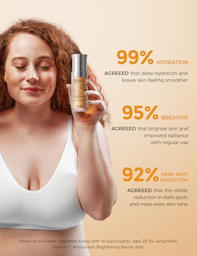 NING DERMOLOGIE Vitamin C Serum with Niacinamide & Ethyl Ascorbic Acid: Brightening, Moisturizing Face Serum for Dark Spot...