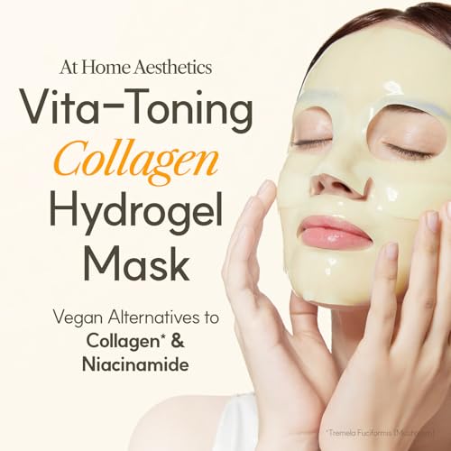 THE FACE SHOP Vita-Toning Vegan Collagen Face Mask, Korean Glass Skin Essential, Hydrogel Mask for Moisturizing & Skin Ela...