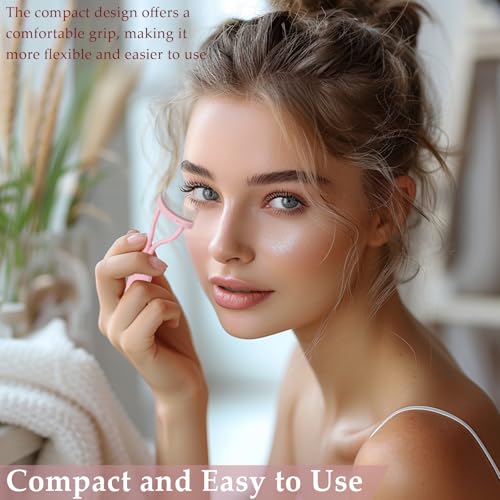 2PCS Arc-Shaped Pink Eyelash Comb – Lash Definer Mascara Separator Tool with Protective Cover