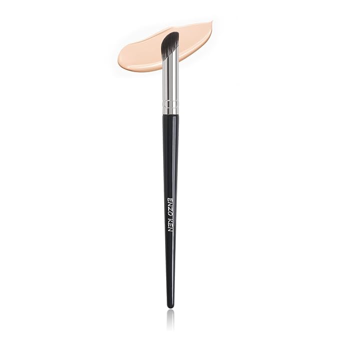 ENZO KEN Angled Concealer Brush Under Eye, Concealer Brush, Small Nose Contour Brushes, Nose Brush Contour, Nose Brushes A...