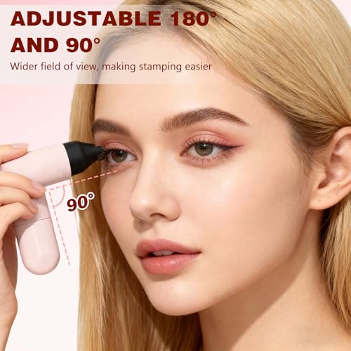 2 Pcs Gel Eyeliner Pencil Set, 2025 New Foldable Eyeliner Stamp for Perfect Wings, Waterproof Eyeliners Tool, Smudge Proof...