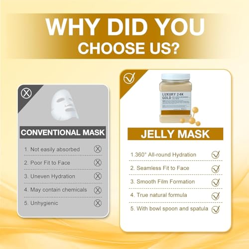 Angeland Jelly Mask for Facials Professional, Hydrating & Moisturizing Peel-Off Natural Gel Face Mask SkinCare, Profession...