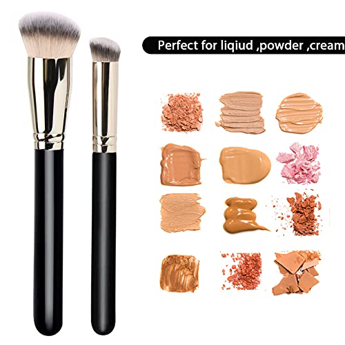 Makeup Brushes DPOLLA Pro Foundation Brush and Flawless Concealer Brush Perfect for Any Look Premium Luxe Hair Contour Bru...