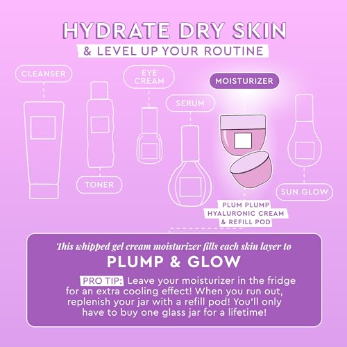 Glow Recipe Plum Plump Hyaluronic Acid Face Cream, Refill - Hydrating, Firming & Plumping Facial Moisturizer for Women & M...