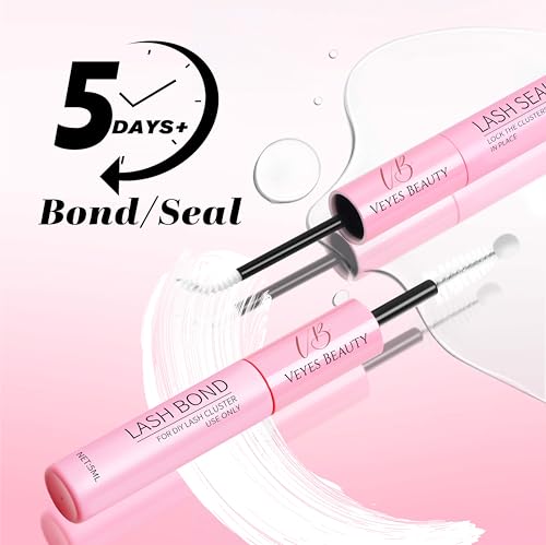 VEYESBEAUTY Lash Clusters Kit Individual Eyelash Extensions Thin & Invisible Band DIY False Eyelashes Newbie's Five-Second...