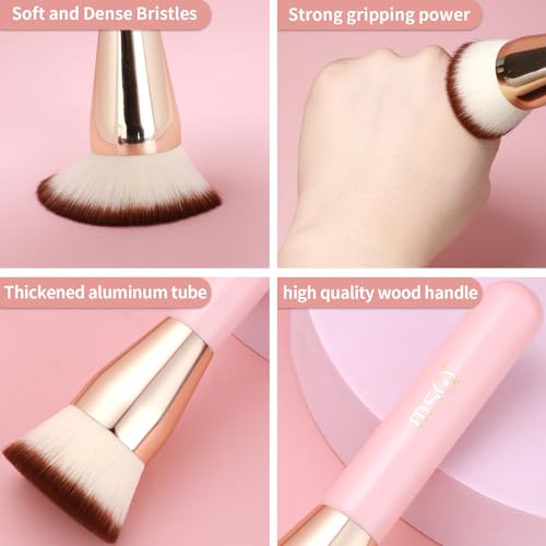 MSQ Foundation Brush for Liquid Makeup, Flat Top Kabuki Foundation Brush Premium Makeup Brushes for Liquid, Cream and Blen...