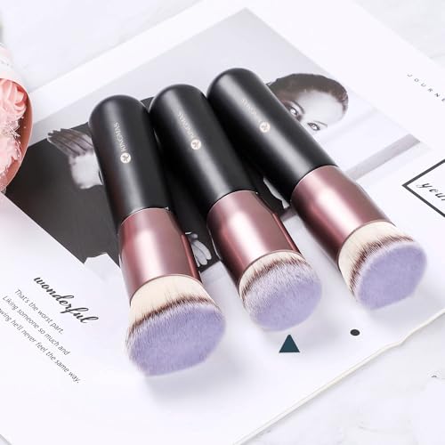 KINGMAS Round Top Foundation Brush, Premium Kabuki Makeup Brush for Liquid, Blending, Cream, Powder,Blush Buffing Stipplin...