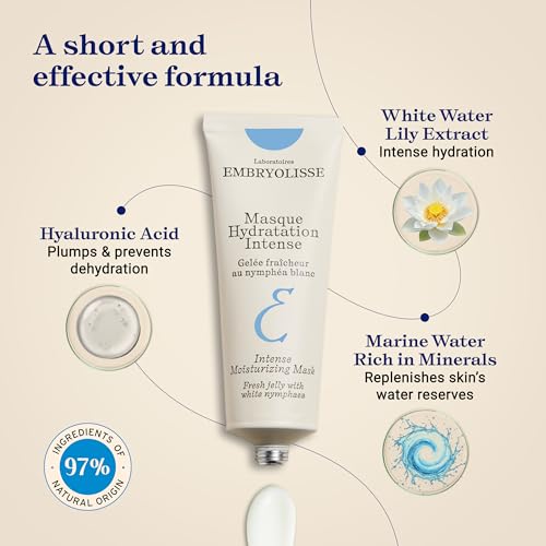 Embryolisse Intense Moisturizing Face Mask | Ultra-Hydrating Treatment with Hyaluronic Acid | Daily Skincare that Soothes,...