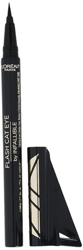 L'Oreal Paris Makeup Infallible Flash Cat Eye Waterproof Liquid Eyeliner, Black, 0.44 oz.