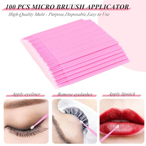 200 PCS Eyelash Extension Supplies Kit include a disposable micro swab brush, eyebrow comb, lip balm brush, mascara brush,...