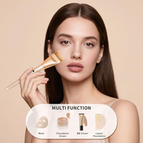 DUcare Flat Foundation Brush for Liquid Makeup, Soft and Fish Tail Shape Bristles for Seamless Application, Ideal for Liqu...