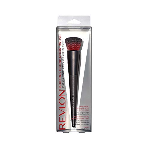 Revlon Buffing Foundation Brush, Face Makeup Brush for Blending Liquid Cream and Powder Foundation, Vegan and Coated
