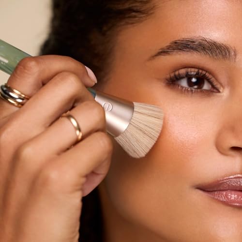 EcoTools Sea Gems Liquid & Cream Blending Brush, Foundation, Contour & Blush Makeup Brush for Smooth Buildable Coverage, S...