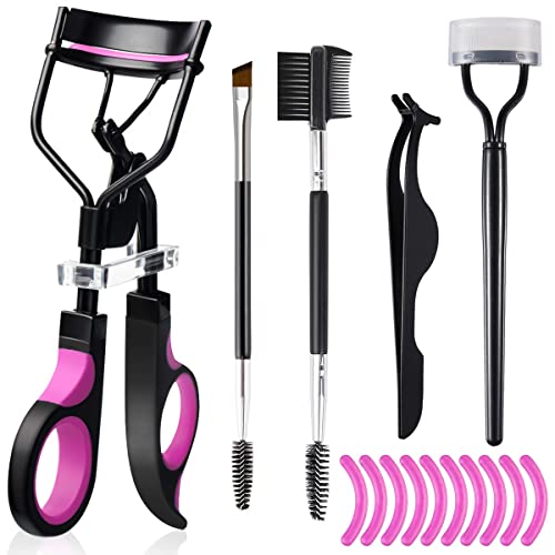Eyelash Curlers Eyebrow Brush Kit for Women w Lash Curler, Eyelash Comb Seperator, Mascara Brushes, Eyelash Extension Twee...
