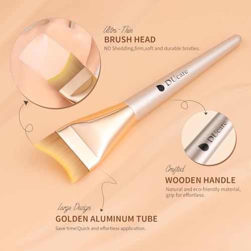 DUcare Flat Foundation Brush for Liquid Makeup, Soft and Fish Tail Shape Bristles for Seamless Application, Ideal for Liqu...